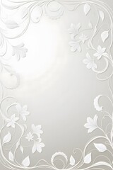 Obraz premium Elegant white background with flowers and vines