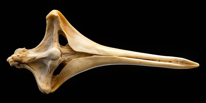 A close-up image reveals a bird's coracoid bone, a flat triangular structure situated at the shoulder joint with