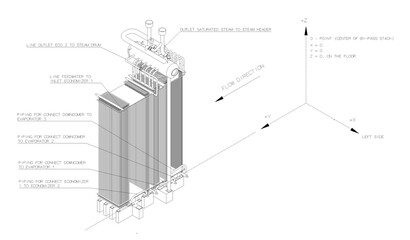 Obraz premium Heat recovery steam generator isometric drawing