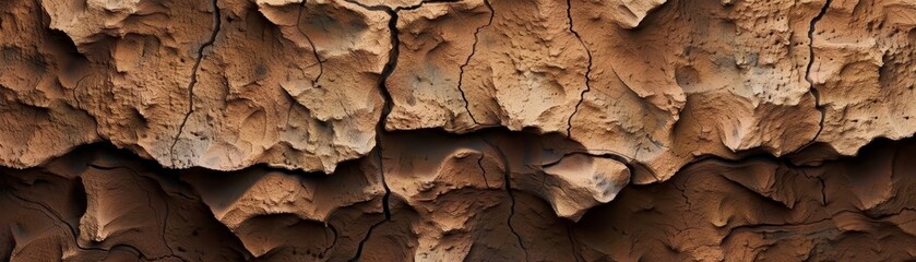 Fototapeta premium Abstract Cracked Brown Clay Texture Background