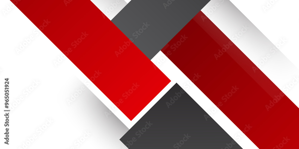 Leinwandbilder modern 3d red grey abstract tech geometric shapes background. color abstract lines trendy geometric 