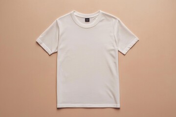 Simple Tshirt Flatlay mockup in beige background created with generative AI
