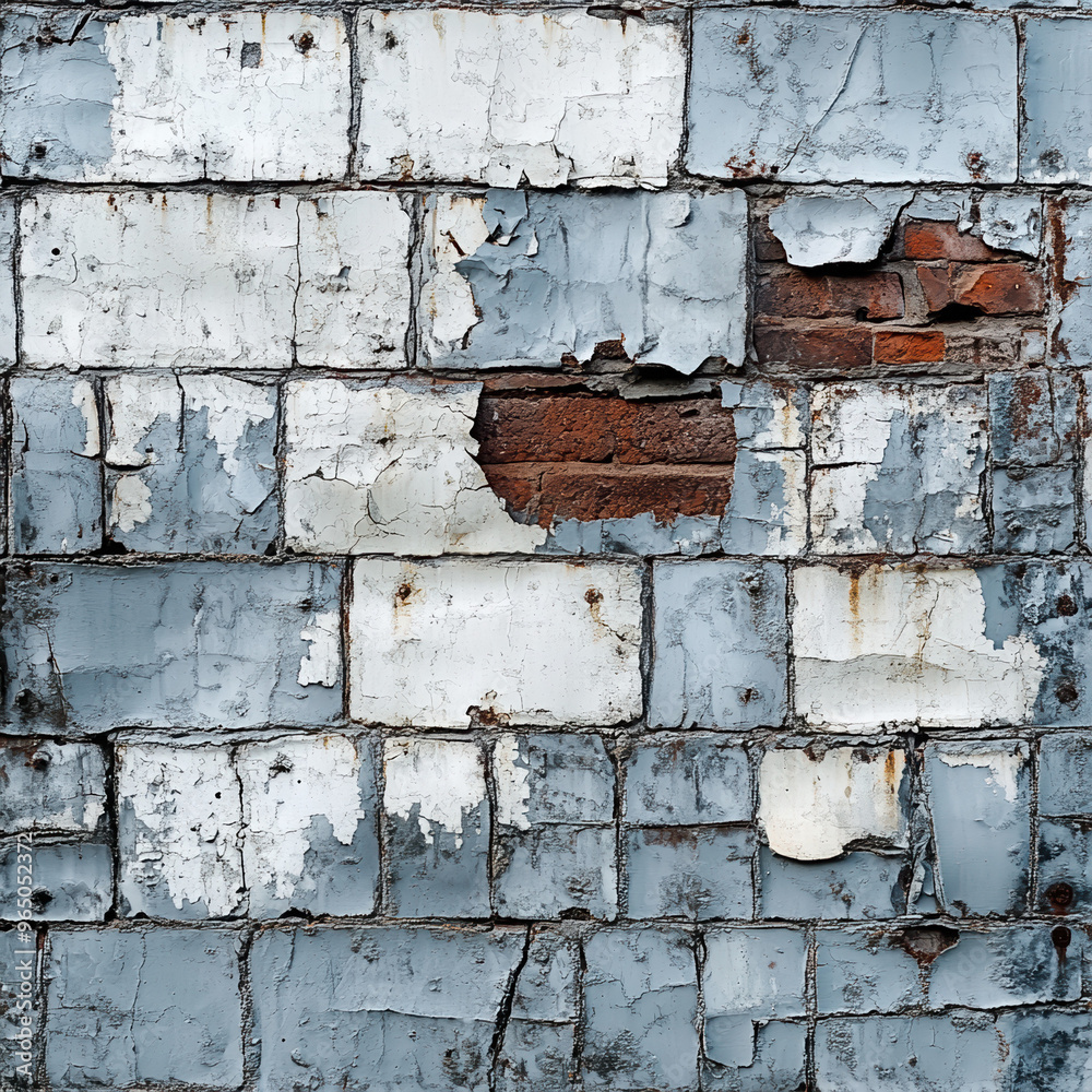 Wall mural weathered wall cracked paint peeling paint brick wall rustic texture grunge background urban decay t