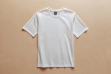 Simple Tshirt Flatlay mockup in beige background created with generative AI