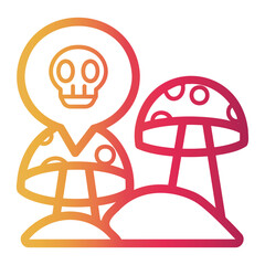 mushroom Line Gradient Icon