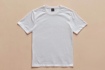Simple Tshirt Flatlay mockup in beige background created with generative AI
