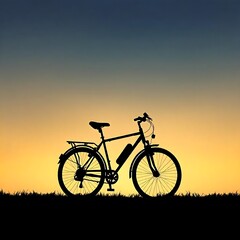 Obraz premium Silhouette of a Bicycle on the Horizon