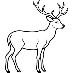 Minimalistic silhouette vector of deer head	