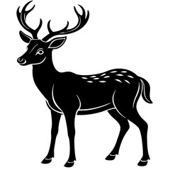 Minimalistic silhouette vector of deer head	