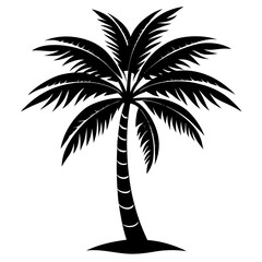 Obraz premium minimalistic black silhouette of a palm tree
