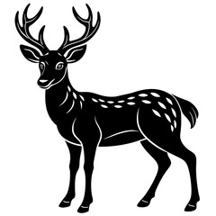 Minimalistic silhouette vector of deer head	