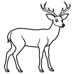 Minimalistic silhouette vector of deer head	
