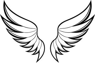 wings silhouette vector	