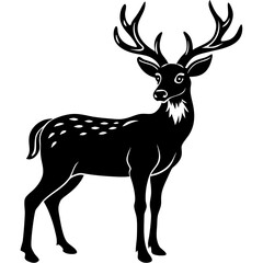 Minimalistic silhouette vector of deer head	