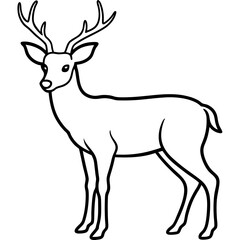 Minimalistic silhouette vector of deer head	