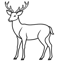 Minimalistic silhouette vector of deer head	