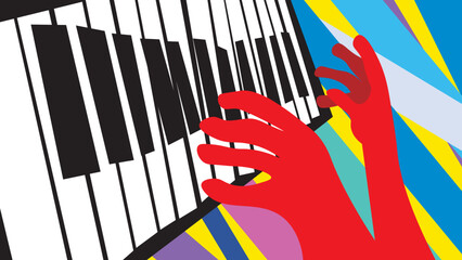 piano poster abstract illustration music poster art melodi popart © sastra wiguna