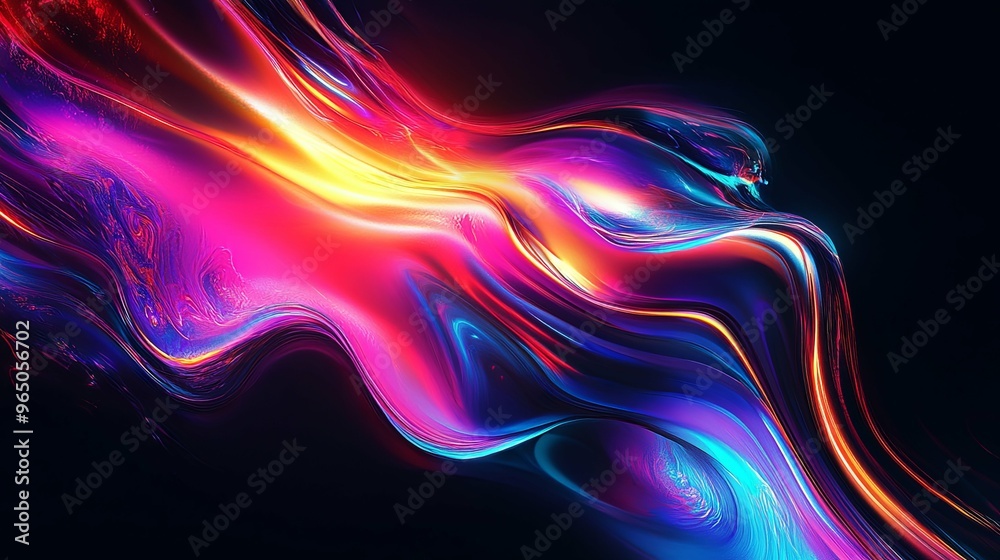 Canvas Prints Abstract Swirling Light in Vibrant Hues