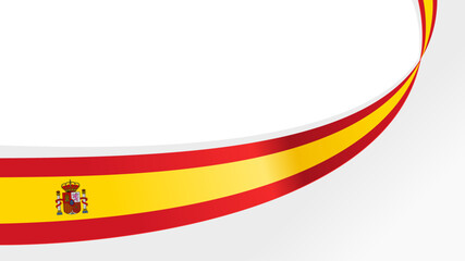 wave spain flag vector background with copy space for text. spain national day