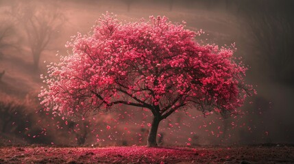 Fototapeta premium Pink Blossoms in the Mist