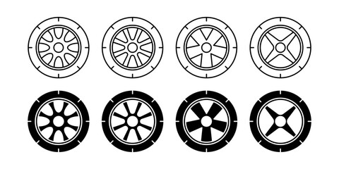collection of car tire icons. simple design isolated on white background © Akhmad