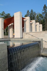 fountain in the park. U of A Botanic Gardens, Devon, Alberta