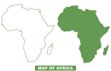 Simple Africa Outline flat map style vector illustration set