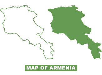 Simple Armenia Outline flat map style vector illustration set
