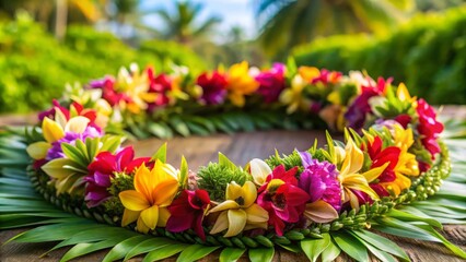 Freshly picked flowers and greenery combine to create a stunning Hawaiian lei, traditionally worn for special events
