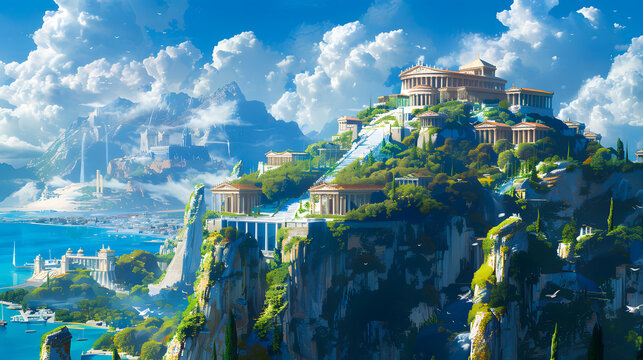 Fototapeta Illustration about Olympus, abode of the gods