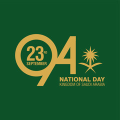 94 Year Saudi Arabia National Day. 23rd September. Banner Design. Vector Illustration.	