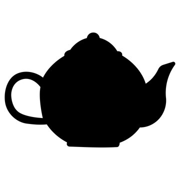 recommend clip art: Vector illustration of a Chinese teapot for traditional tea drinking. black silhouette Isolated on a white background, hand drawn. Kitchenware for drinks. Icon, element object. l