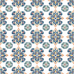 Seamless pattern with ikat boho