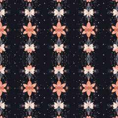 Seamless pattern with ikat boho
