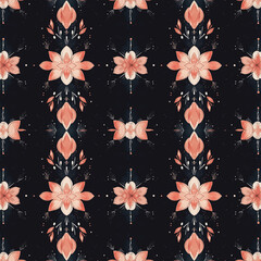 Seamless pattern with ikat boho
