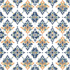 Seamless pattern with ikat boho