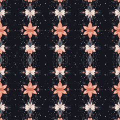 Seamless pattern with ikat boho