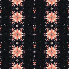 Seamless pattern with ikat boho