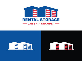 self storage solution company logo design vector illustration 