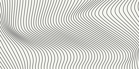 Fototapeta premium Abstract wave element for design. Digital frequency track equalizer. Stylized line art background. Vector illustration. Wave with lines created using blend tool.