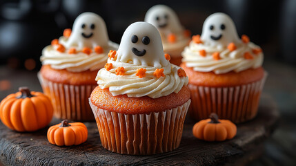 Cute ghost cupcakes for a spooky Halloween treat!