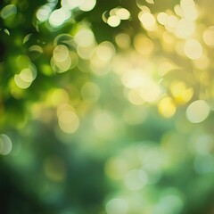 Obraz premium Spring Green Bokeh: Natural Abstract Background with Sunlight and Summer colours