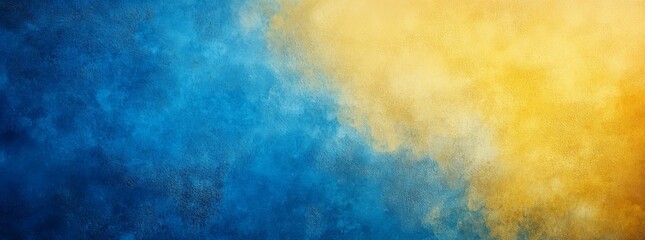 Obraz premium Gradient Background with Blue and Yellow Color Scheme, Grainy Texture and Blurred Edges