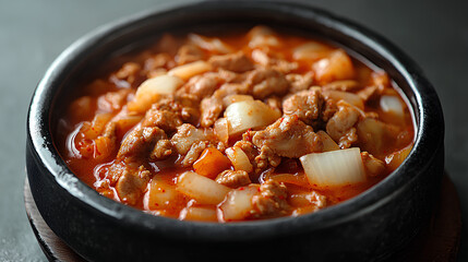 Spicy stew with meat and vegetables