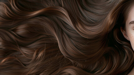 Fototapeta premium Close-up Portrait Featuring a Gorgeous Girl's Hairstyle with Elegant Detailing