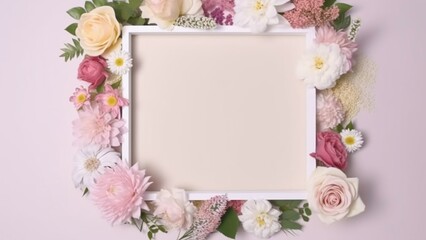 a framed picture of flowers and a white frame with a white frame