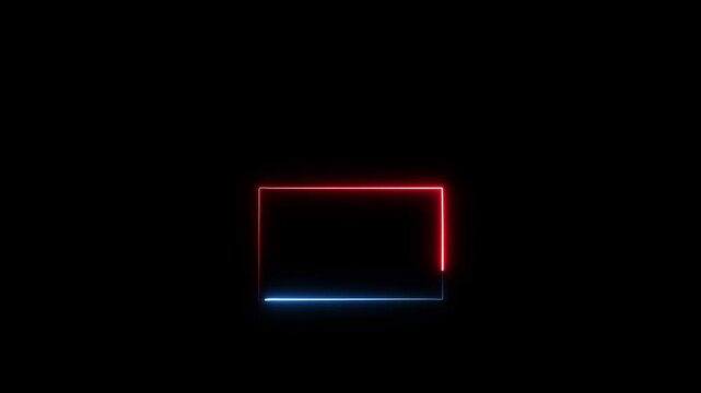 Rectriangle with glowing neon sign animation