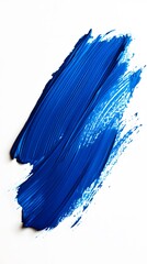 Abstract Blue Paint Stroke on White Background