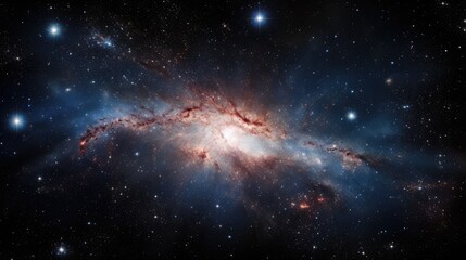 Fototapeta premium A stunning view of a star-filled galaxy, with bright stars and swirling nebulae.
