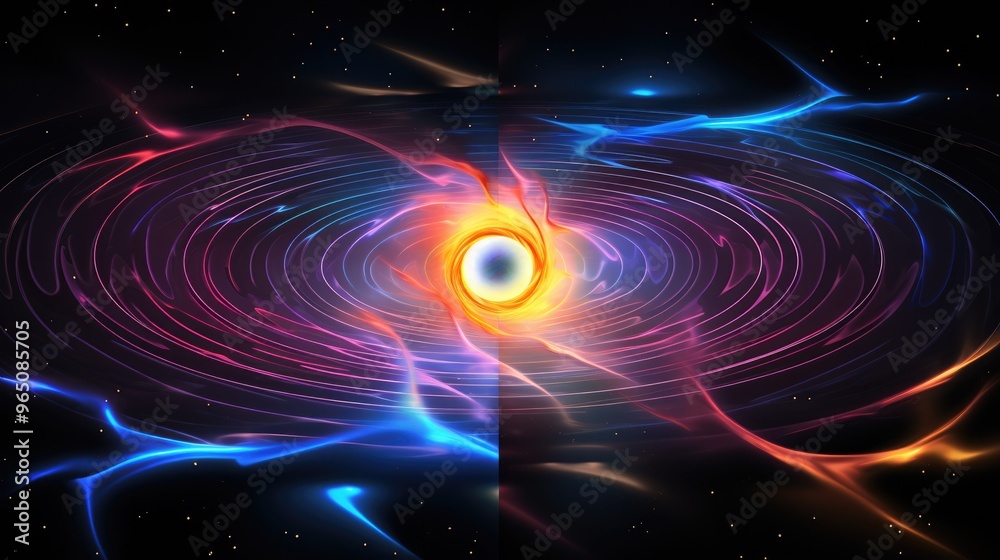 Wall mural a swirling vortex of light and color creates a mesmerizing abstract pattern.